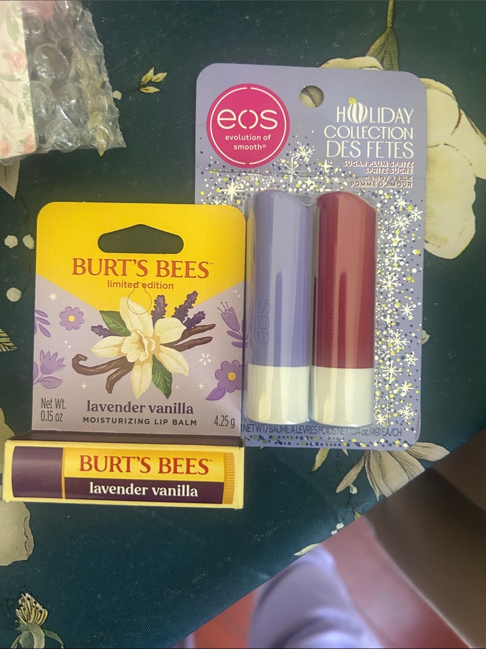 Burt's Bees Lavender Vanilla Lip Balm - Purple & Yellow Packaging